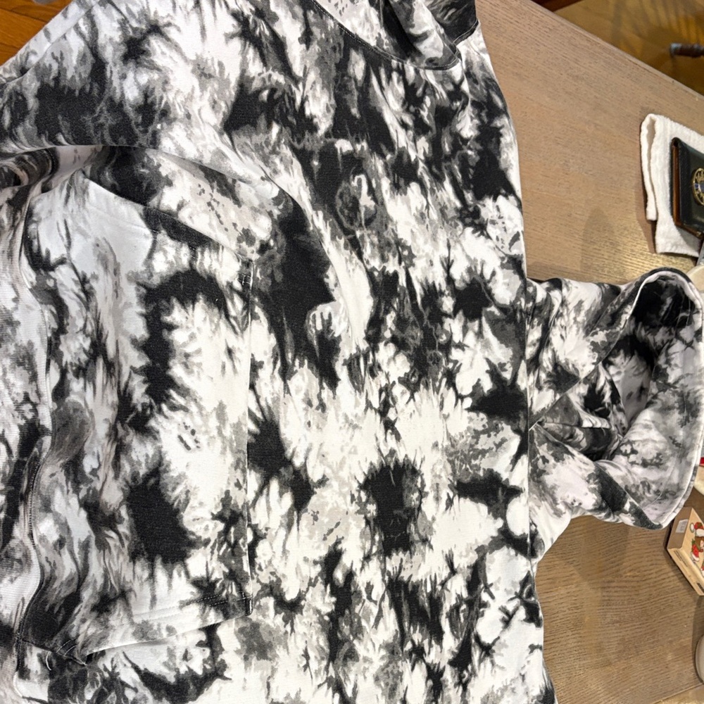 Black and White Tie-Dye Hoodie